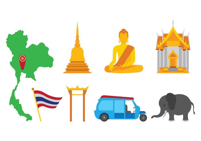 Iconos De Vector De Bangkok