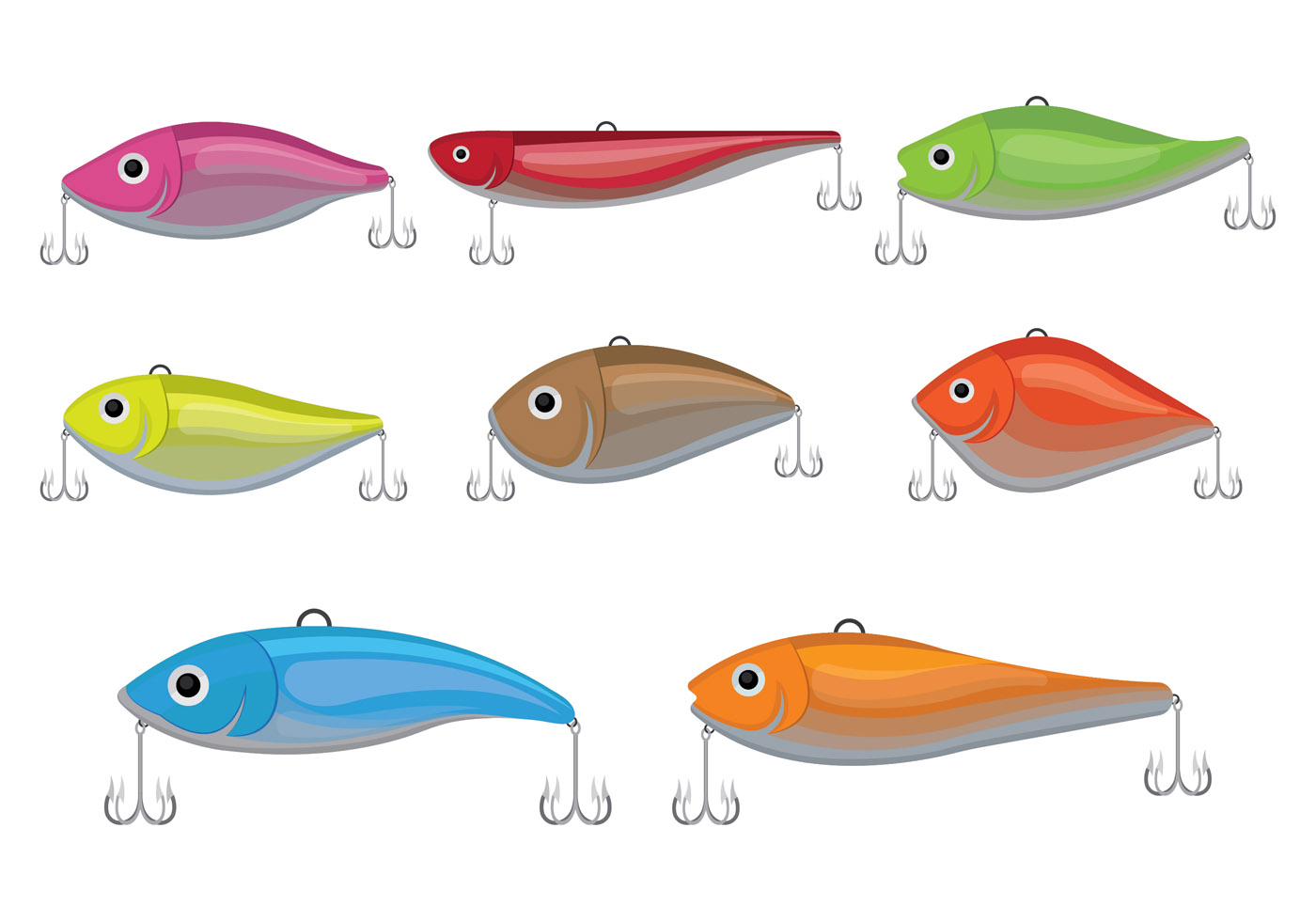 Download Fishing Lure Vector Icons 126707 Vector Art at Vecteezy