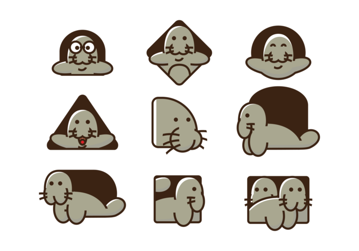 Manatee Vector Icons