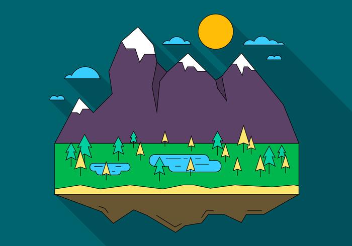 Landscape Island Vector Illustration