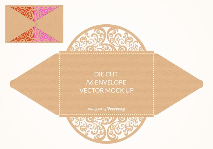 Vector Die Cut Envelope Mock Up