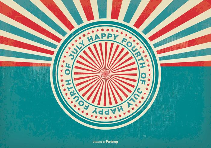 Retro Sunburst Style 4th of July Illustration vector