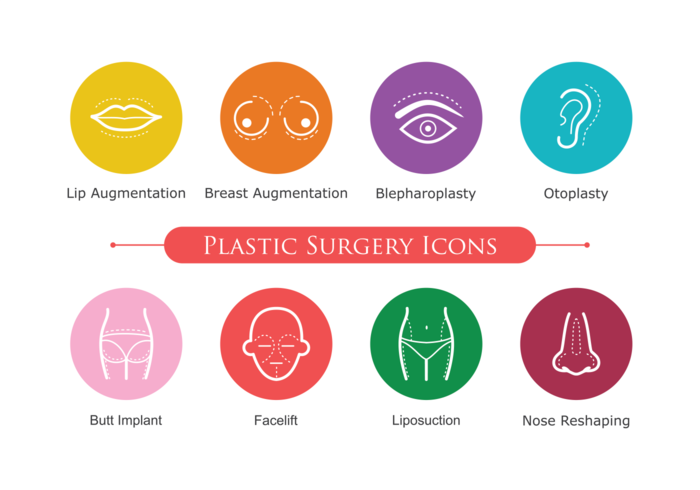 Plastic Surgery Icons vector