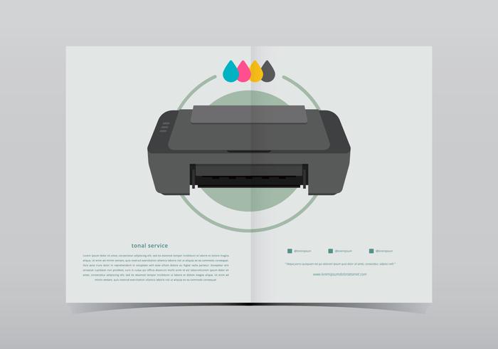 Toner Printer With Ink Illustration Toner Printer With Ink Illustration
