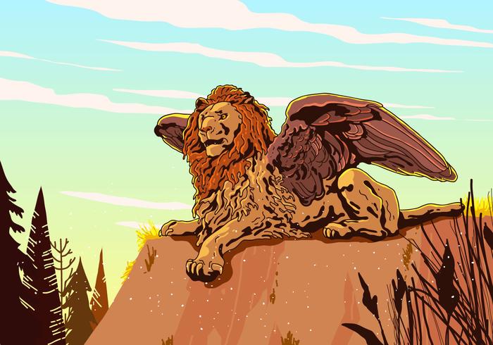 Winged Lion Vector