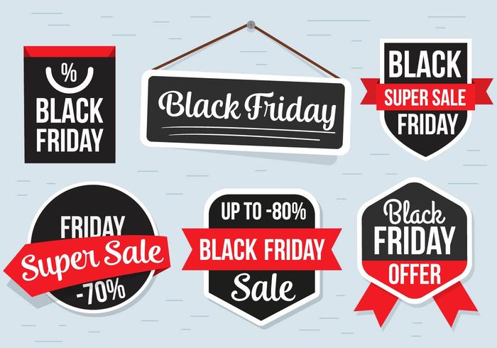 Free Black Friday Labels Vector