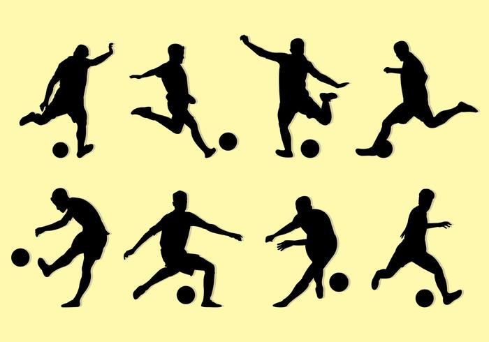 Silhouette Of Kickball Players  vector