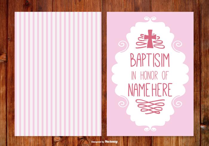 Stripe Baptisim Card for Girl vector