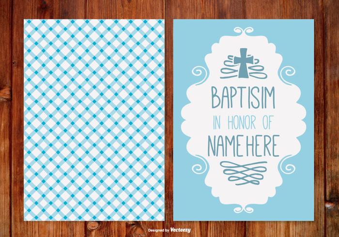 Gingham Baptisim Card for Boy vector