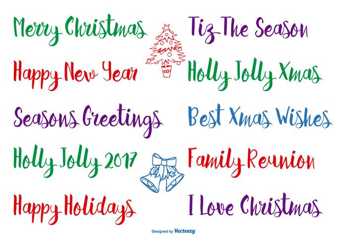 Hand Drawn Christmas Lettering vector