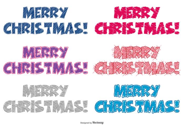 Scribble Style Merry Christmas Lettering vector