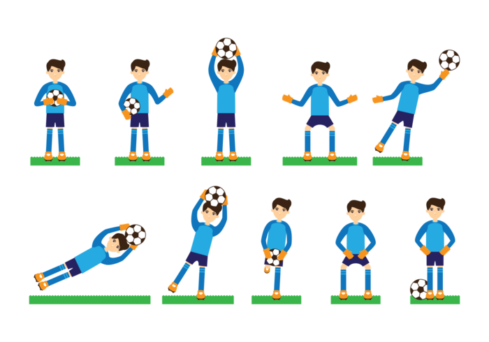 Goal Keeper Action Vector Illustration