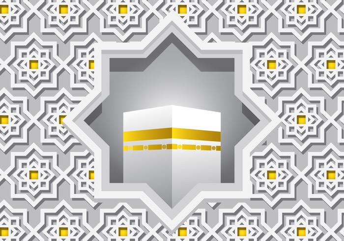 Vector Ka'bah blanco decorativo