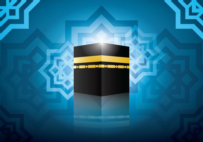 Ka'bah con el vector de fondo azul