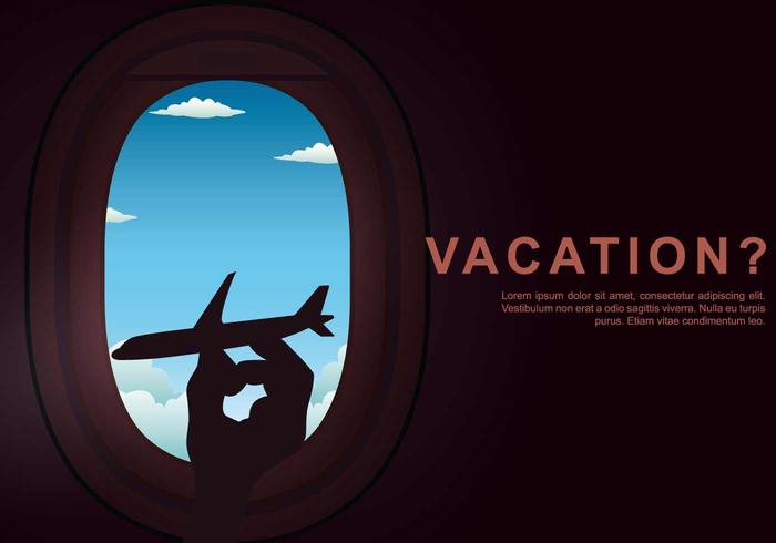 Ilustración de la ventana del avión de vacaciones vector