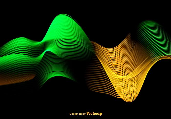 Resumen Colorido Verde Y Amarillo De La Ola - Vector