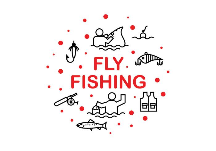 Fly Fshing Icon Vectors Fly Fshing Icon Vectors