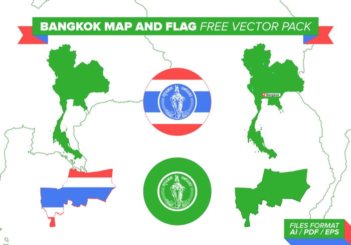 Bangkok Map And Flag Free Vector Pack Bangkok Map And Flag Free Vector Pack