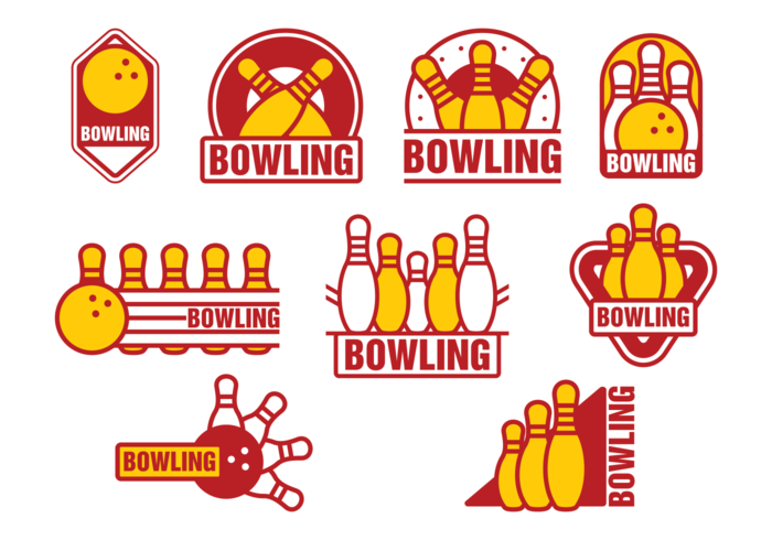 Bowling Alley Badges vector