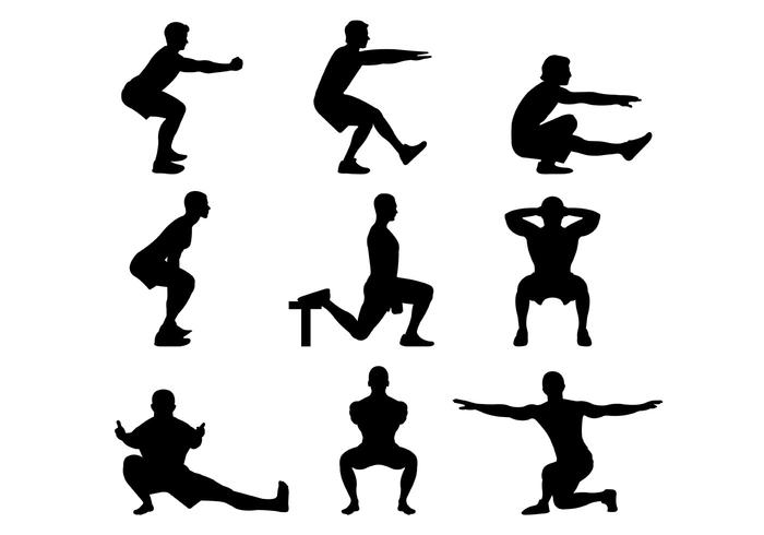 Silhouette Of Basic Squat vector