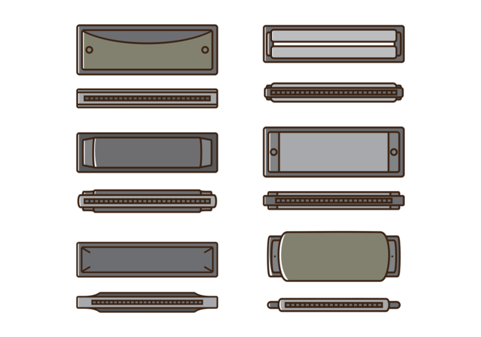 Harmonica Vector Icons