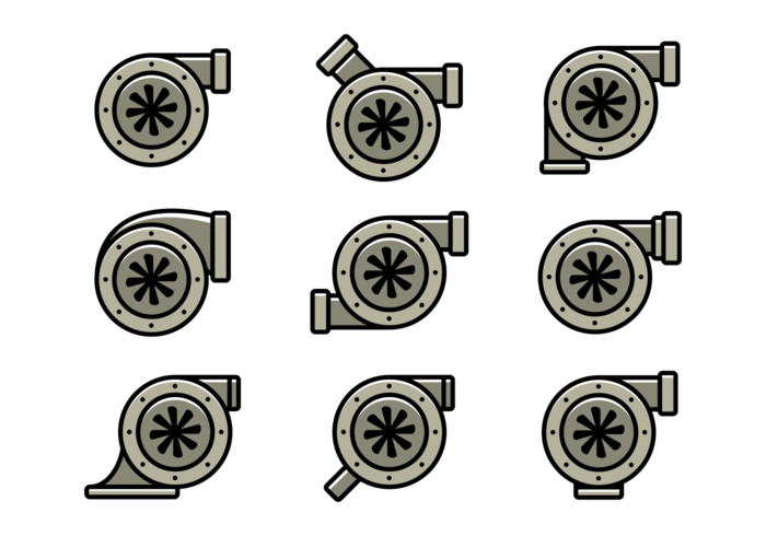 Turbocharger Vector Icons