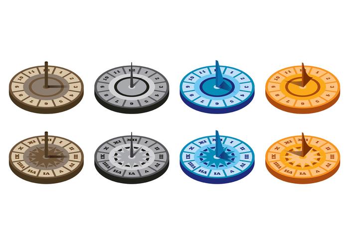 Set Of Sun Dial Vectors