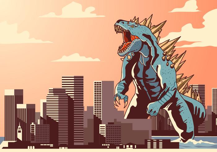Godzilla in Town Vector Godzilla in Town Vector