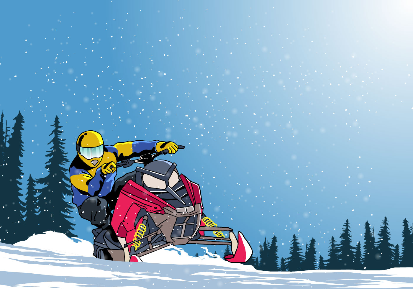 Download Man On Snowmobile Vector - Download Free Vectors, Clipart ...