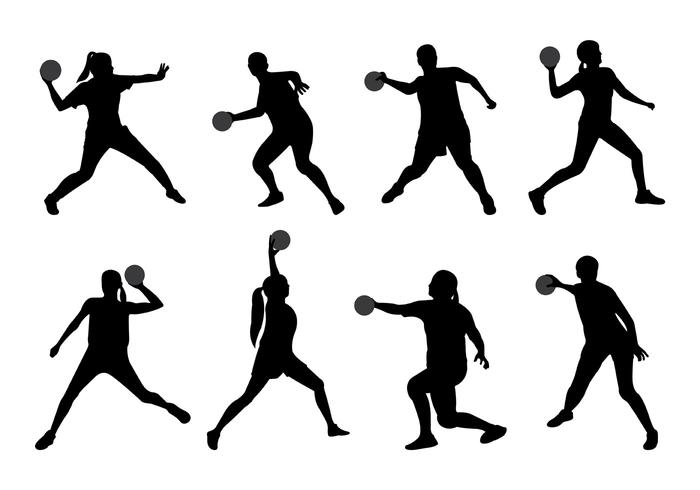 Silhouette Of Dodge Ball Player vector