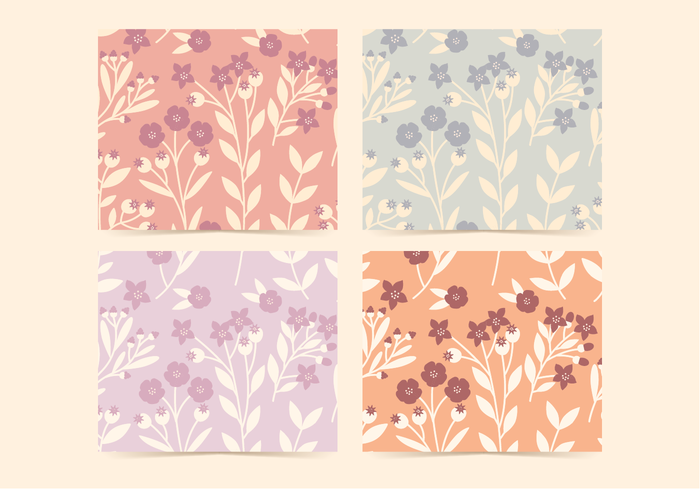 Vector Floral Rosehip Patterns Vector Floral Rosehip Patterns