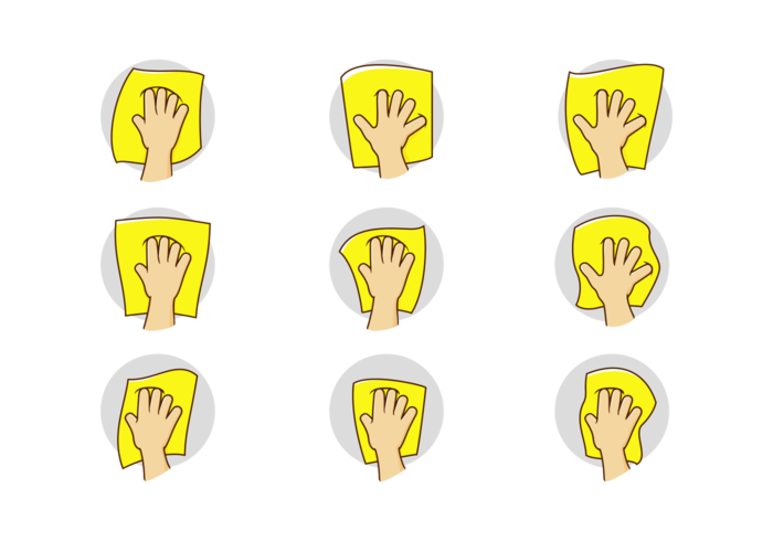 Icono de la mano de Wipe de mano vector