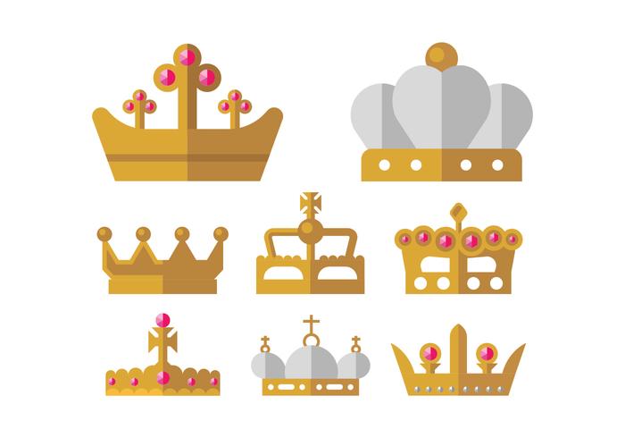 Golden Crown Vector Iconos