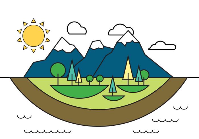 Isla del paisaje ilustración vectorial vector