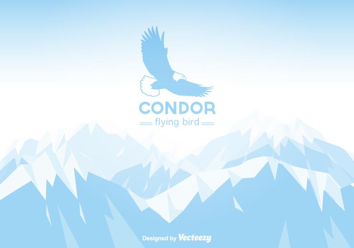 Vector libre invierno paisaje de montaña con cóndor