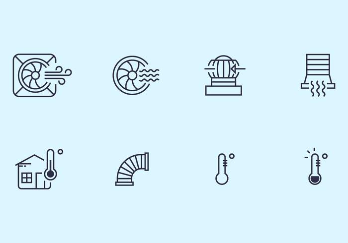 Iconos de hvac vector