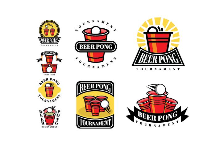 Beer Pong Patches and Logos vector