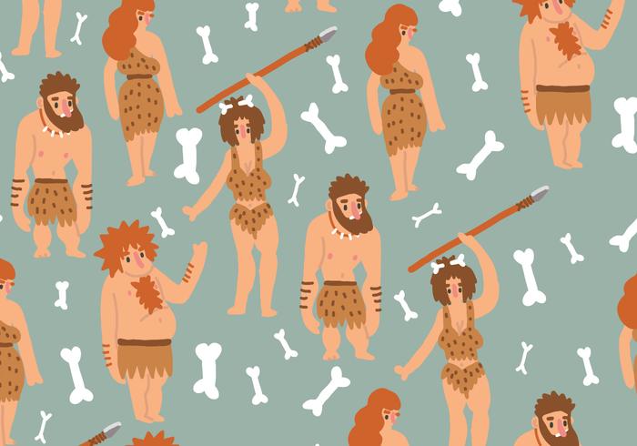 Ice Age Humans Pattern vector