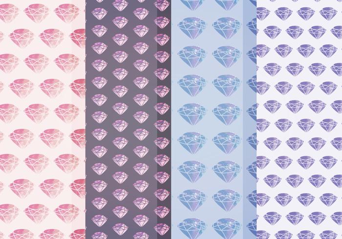 Vector Watercolor Diamond Patterns