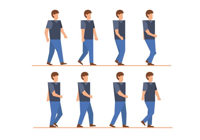 Man walk cycle vectors