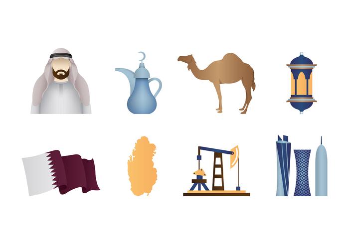 Qatar Icons Vector