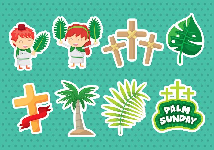 Palm Sunday Icons vector