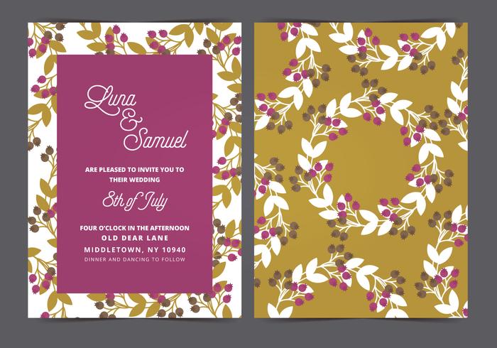 Wreath Vector Wedding Invite