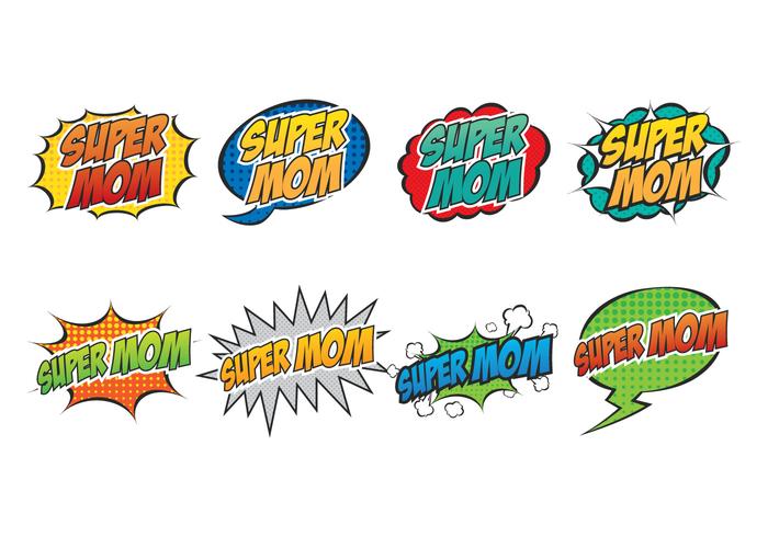 Super Mom Speech Bubble vector
