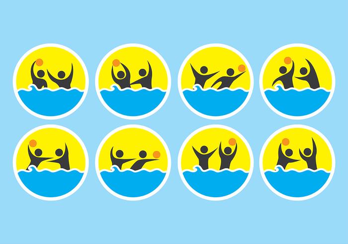 Water Polo Icons vector