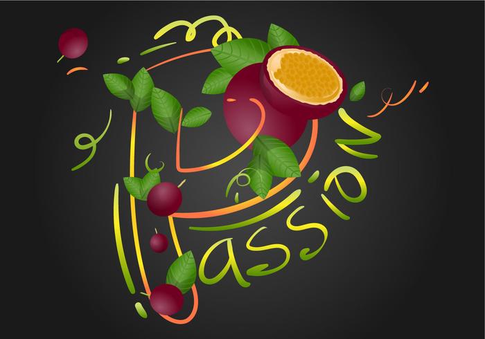 Ilustración vectorial de la fruta de la pasión vector