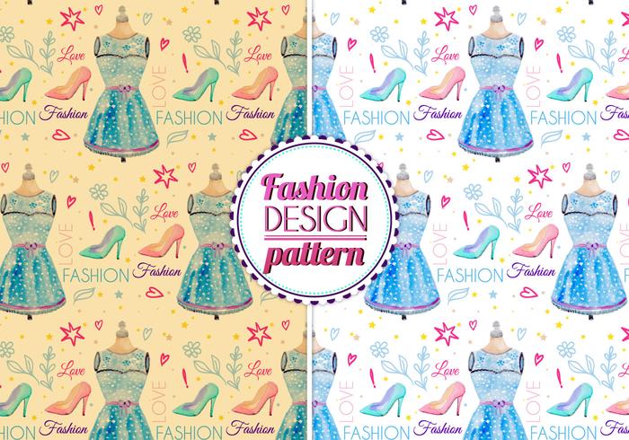 Vector de acuarela libre patrón de moda