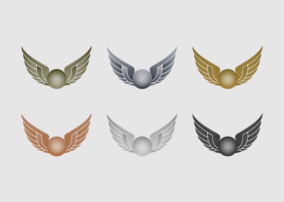 Download Set of metallic wizard sports emblems - Download Free ...