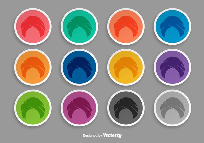 Turban Icon Set Of Stickers vector