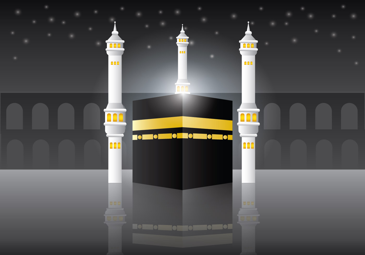 Makkah Al-Mukaram Vector Background - Download Free Vector 